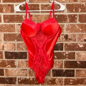 Red Teddy Bodysuit Lingerie